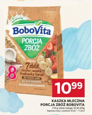 Kaszka mleczna Porcja Zbóż BoboVita promocja w Stokrotka