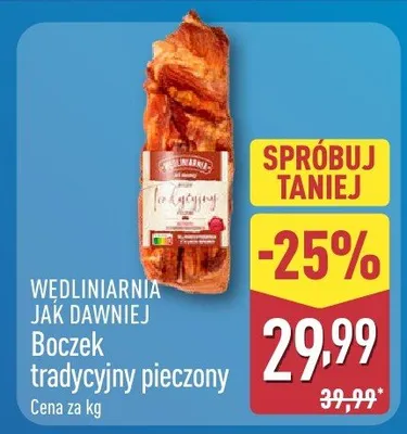 Boczek tradycyjny pieczony promocja w Aldi