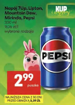 Napój 7Up, Lipton, Mountain Dew, Mirinda, Pepsi promocja w Delikatesy Centrum