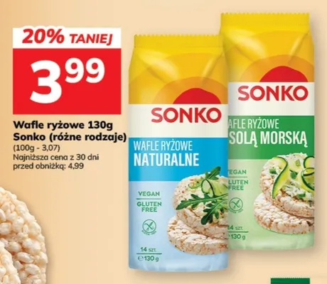 Wafle ryżowe naturalne Sonko promocja w Hitpol