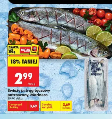 Świeży pstrąg tęczowy patroszony Marinero promocja w Biedronka