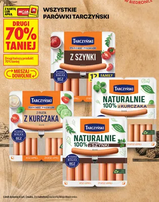 Parówki Tarczyński promocja w Biedronka