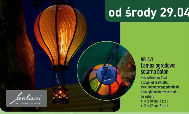 Lampa ogrodowa solarna balon promocja w Aldi