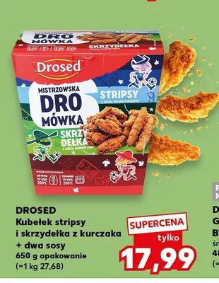 Kubełek stripsy i skrzydełka z kurczaka Drosed promocja w Kaufland