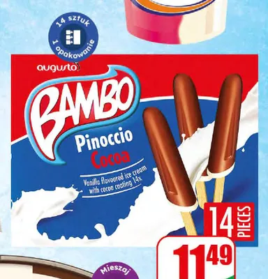 Lody Bambo Pinoccio 14-pak Augusto promocja w Dino