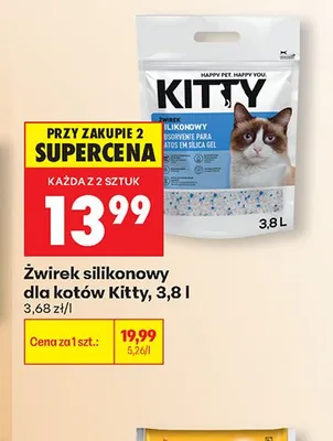 Żwirek silikonowy dla kotów Kitty 3,8 l promocja w Biedronka