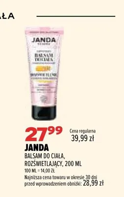 Balsam do ciała Janda rozświetlający promocja w Drogerie Natura