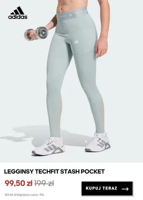 Legginsy sportowe Adidas Techfit Stash Pocket promocja w Adidas