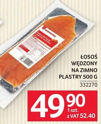 Łosoś wędzony na zimno plastry 500 G promocja w Selgros