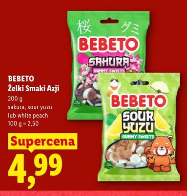 Żelki Bebeto White Peach promocja w Lidl