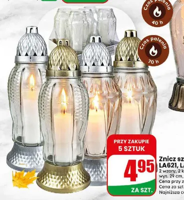 Znicz szklany LA621 promocja w Dino