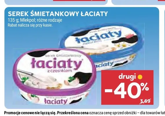 Serek śmietankowy Łaciaty Mlekpol promocja w Stokrotka