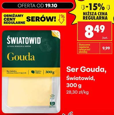 Ser gouda w plastrach Światowid promocja w Biedronka