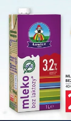 Mleko UHT 3,2% bez laktozy Łowicz promocja w Selgros