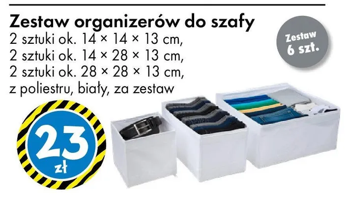 Zestaw organizerów do szafy promocja w Tedi