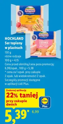 Ser topiony w plastrach promocja w Lidl