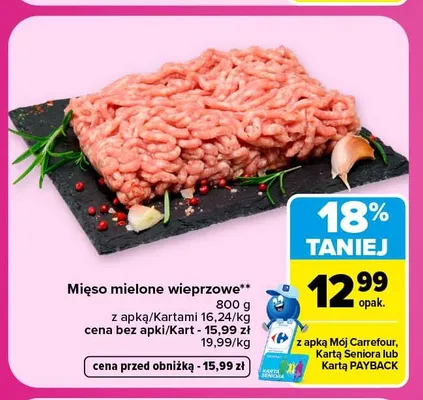 Mięso mielone wieprzowe promocja w Carrefour Market