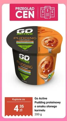 Pudding proteinowy Go Active o smaku słonego karmelu promocja w Biedronka