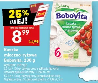 Kaszka mleczno-ryżowa Bobovita promocja w Twój Market