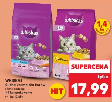 Sucha karma dla kotów różne rodzaje promocja w Kaufland