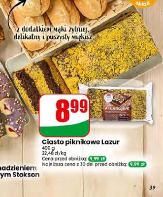 Ciasto piknikowe Lazur promocja w Dino
