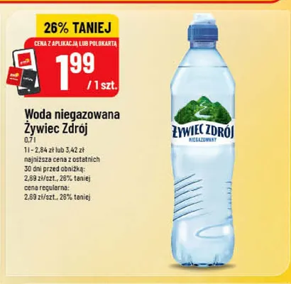 Woda niegazowana Żywiec Zdrój promocja w POLOmarket