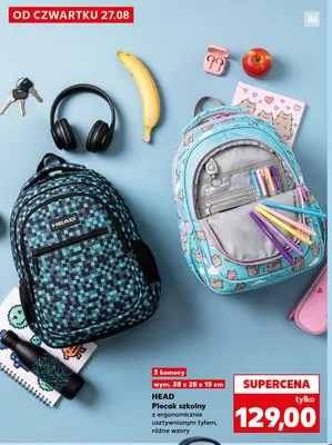 Plecak szkolny HEAD promocja w Kaufland