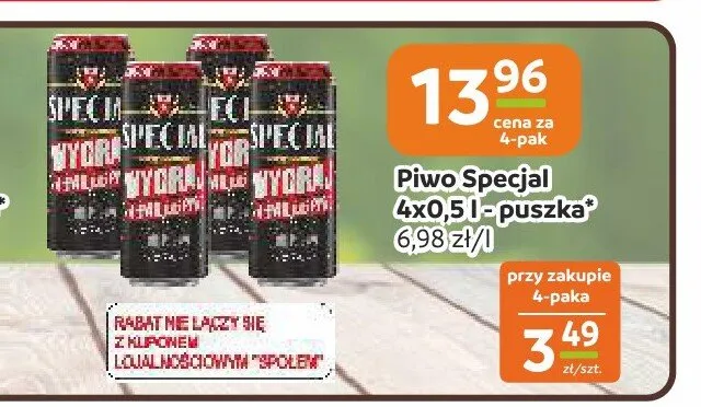 Piwo Specjal Jasne Pełne 4-pak 500ml promocja w Społem Częstochowa