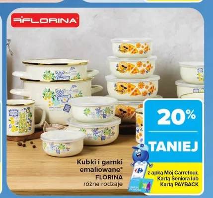 Kubki emaliowane Florina promocja w Carrefour
