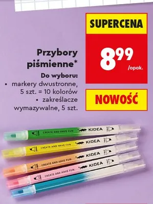 Zakreślacze wymazywalne Kidea promocja w Biedronka