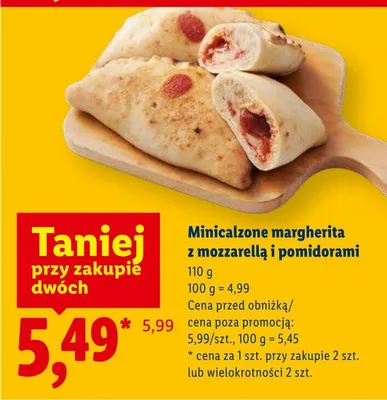 Minicalzone margherita z mozzarellą i pomidorami promocja w Lidl