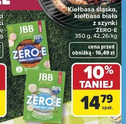 Kiełbasa biała z szynki ZERO-E JBB Bałdyga promocja w Carrefour