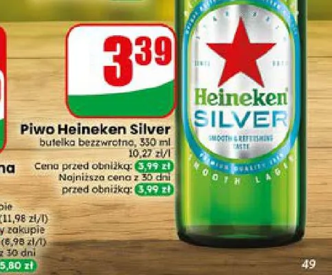 Piwo Heineken Silver promocja w Dino