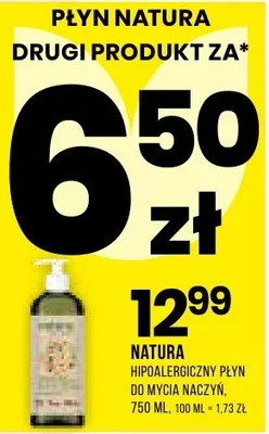 Hipoalergiczny płyn do mycia naczyń Natura promocja w Drogerie Natura