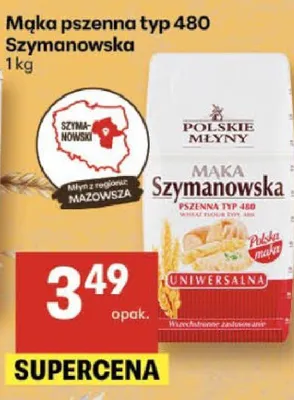 Mąka pszenna typ 480 Szymanowska promocja w Delikatesy Centrum