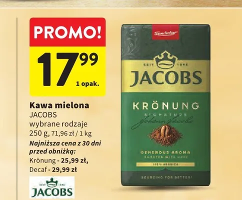 Kawa mielona Jacobs Krönung promocja w Intermarche