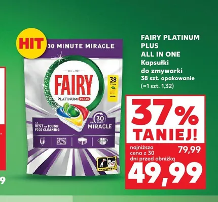 Kapsułki do zmywarki Fairy Platinum Plus All In One promocja w Kaufland