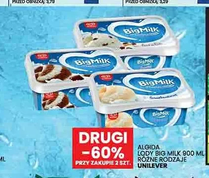 Lody Big Milk Śmietankowe Algida promocja w Wafelek