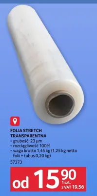 Folia stretch transparentna grubość 23 μm promocja w Selgros