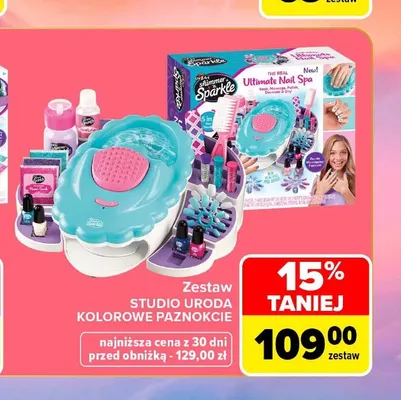 Zestaw Studio Uroda kolorowe paznokcie Shimmer 'n Sparkle promocja w Carrefour