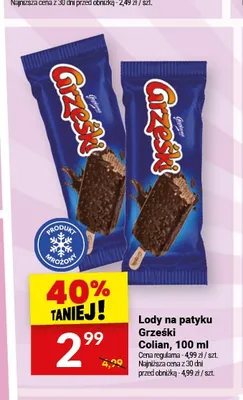 Lody na patyku Grześki Colian promocja w Twój Market