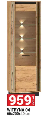 Witryna 04 System Urso kolor dąb craft złoty/czarny 65x200x40cm promocja w Merkury Market