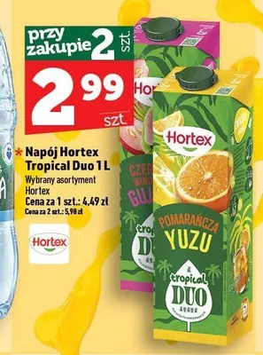Napój Hortex Czerwona Pomarańcza 1 l promocja w TOPAZ