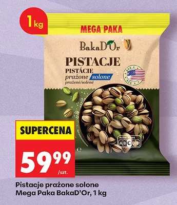 Pistacje prażone solone Mega Paka BakaD'Or promocja w Biedronka