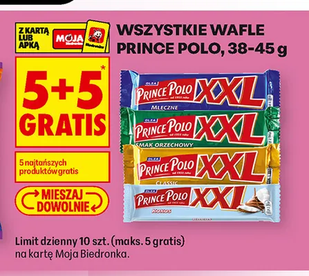 Wafle Prince Polo XXL mleczne promocja w Biedronka