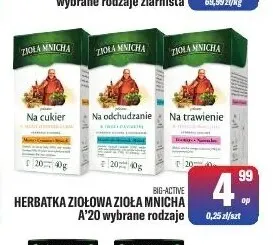 Herbatka ziołowa Zioła Mnicha Big-Active promocja w Tomi Markt