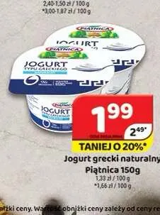 Jogurt grecki naturalny Piątnica promocja w Delfin