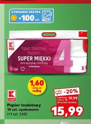 Papier toaletowy K-Classic Premium promocja w Kaufland