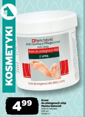 Krem do pielęgnacji stóp Planta Naturell z mocznikiem promocja w Netto