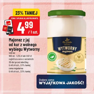 Majonez z jaj od kur z wolnego wybiegu Wytworny Na Szlaku Smaku promocja w POLOmarket